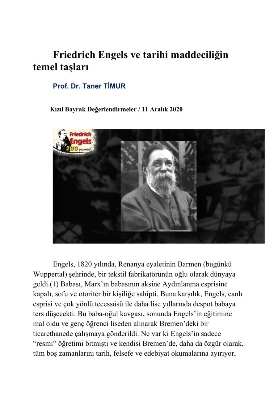 Friedrich Engels ve Tarihi Maddeciliğin Temel Taşları kapak görseli