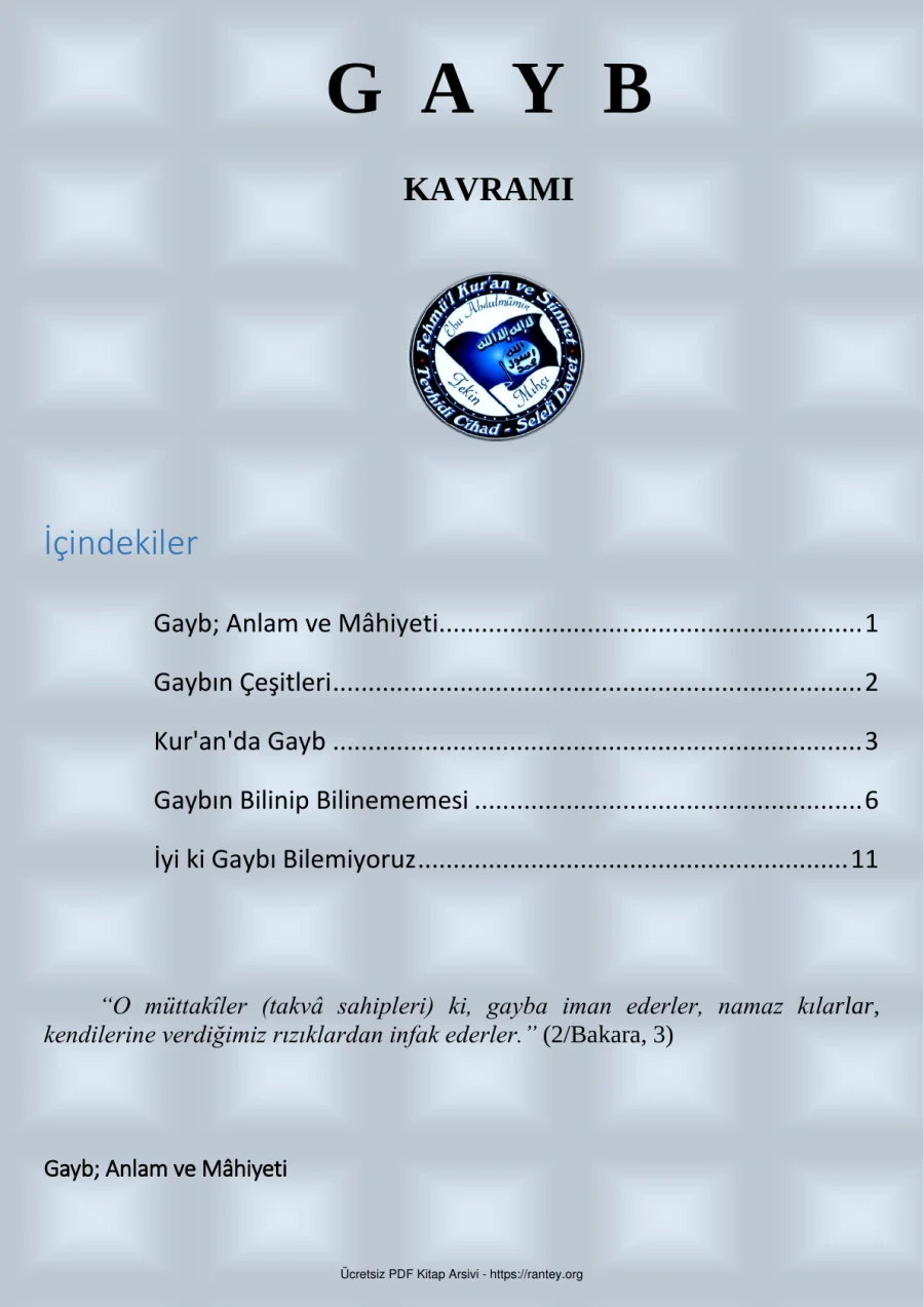 G A Y B KAVRAMI Ebu Abdulmumin Tekin Mıhçı kapak görseli