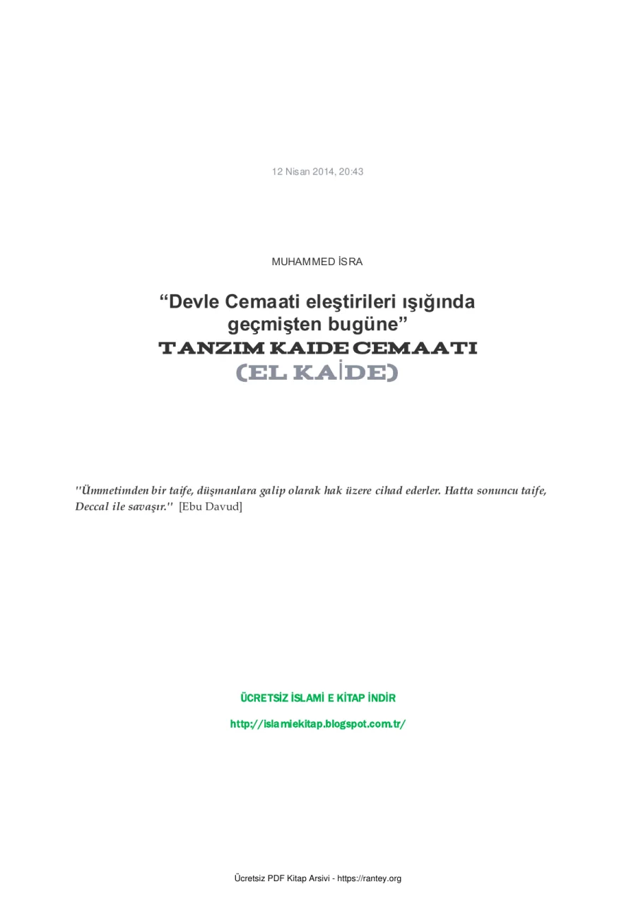 GEÇMİSTEN GÜNÜMÜZE EL KAİDE MUHAMMED İSRA Ebu Abdulmumin Tekin Mıhçı kapak görseli