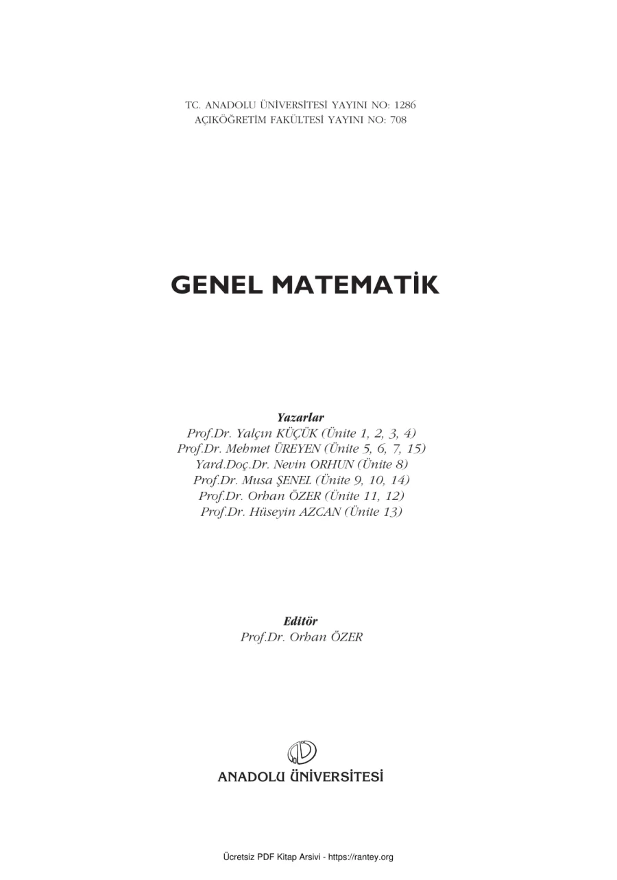 GenelMatematik MAT103U kapak görseli