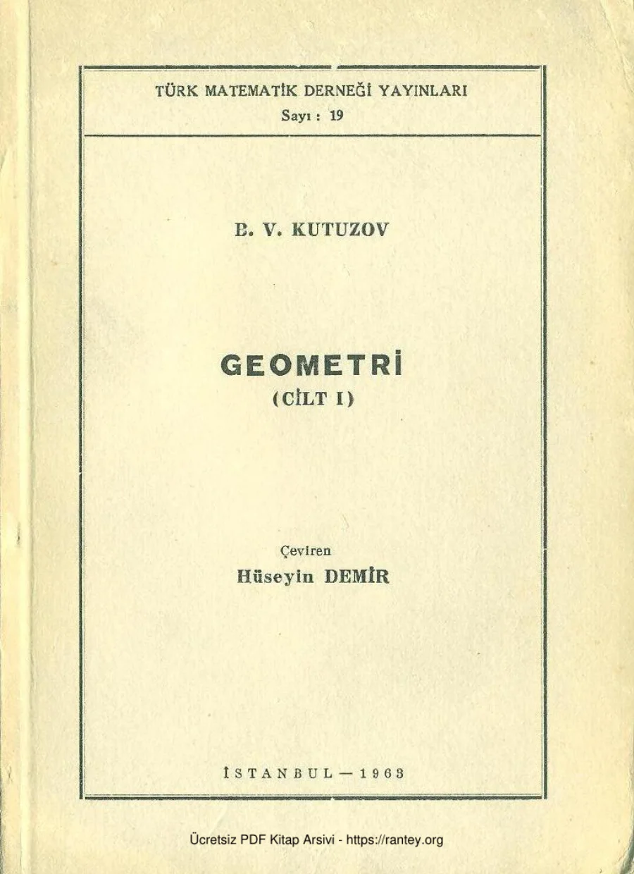 Geometri Cilt 1 TMD Yayınları kapak görseli