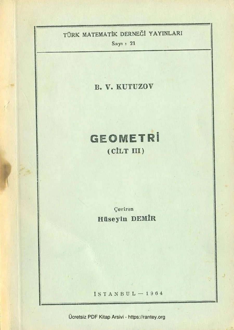 Geometri Cilt 3 TMD Yayınları kapak görseli