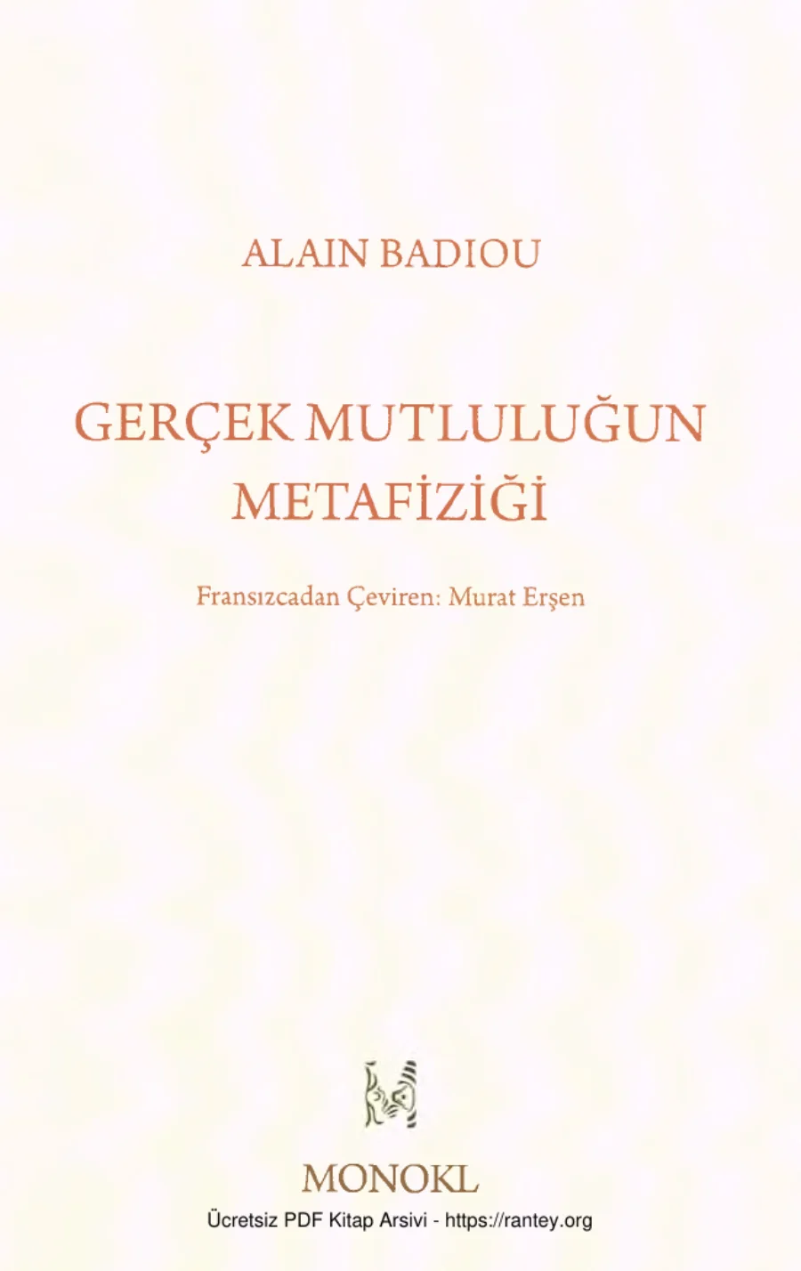 Gerçek Mutluluğun Metafiziği kapak görseli