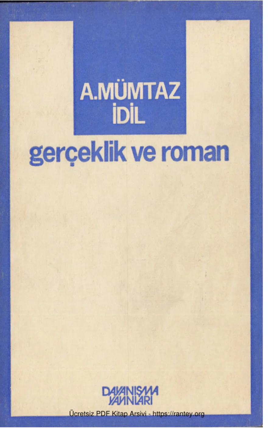 Gerçeklik ve Roman Dayanışma Yayınları kapak görseli