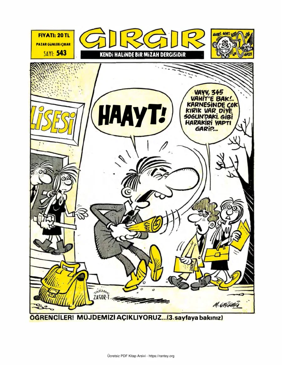 GırGır 1983 Sayı 543 kapak görseli