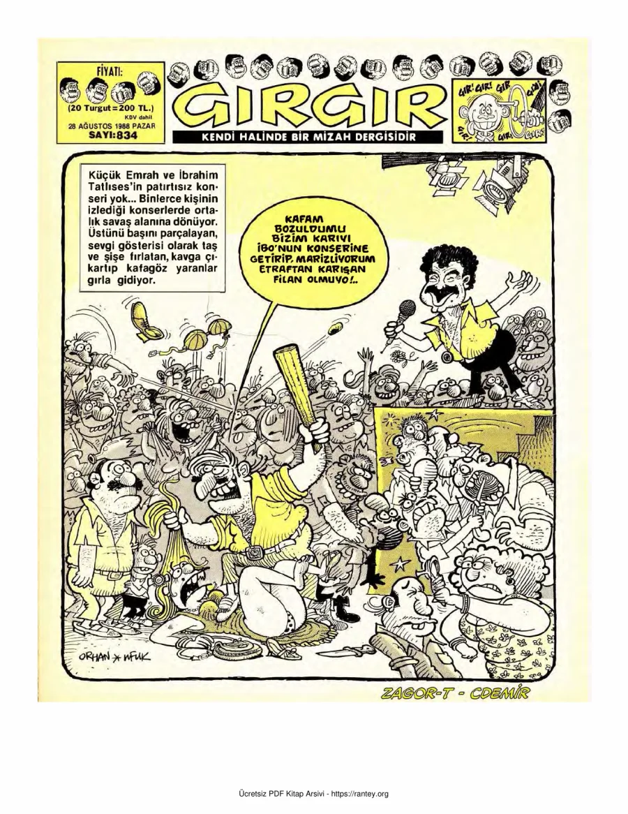 GırGır 1988 Sayı 834 kapak görseli