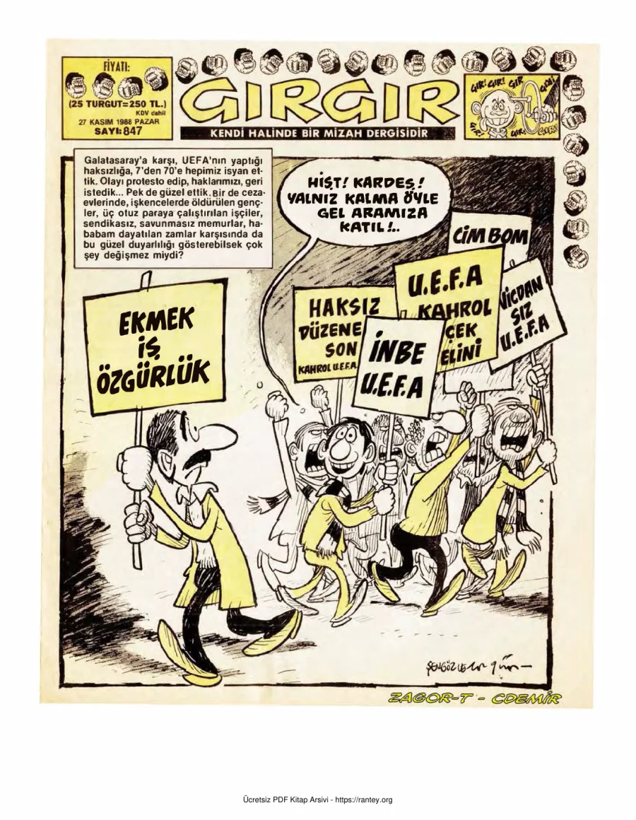 GırGır 1988 Sayı 847 kapak görseli