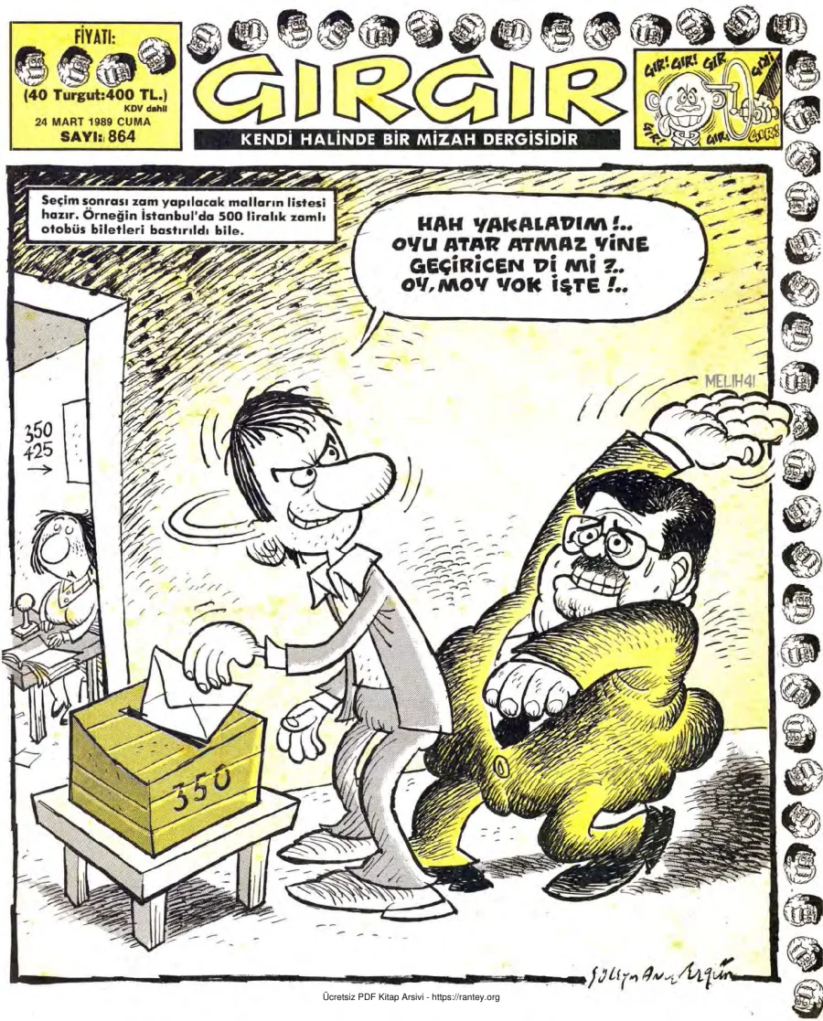 GırGır 1989 Sayı 864 kapak görseli
