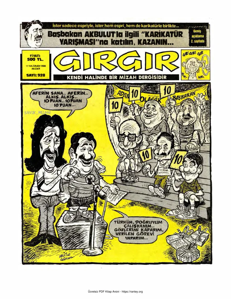 GırGır 1990 Sayı 928 kapak görseli