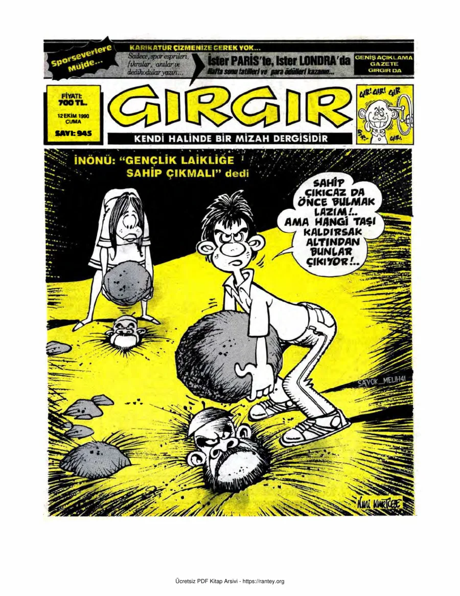 GırGır 1990 Sayı 945 kapak görseli