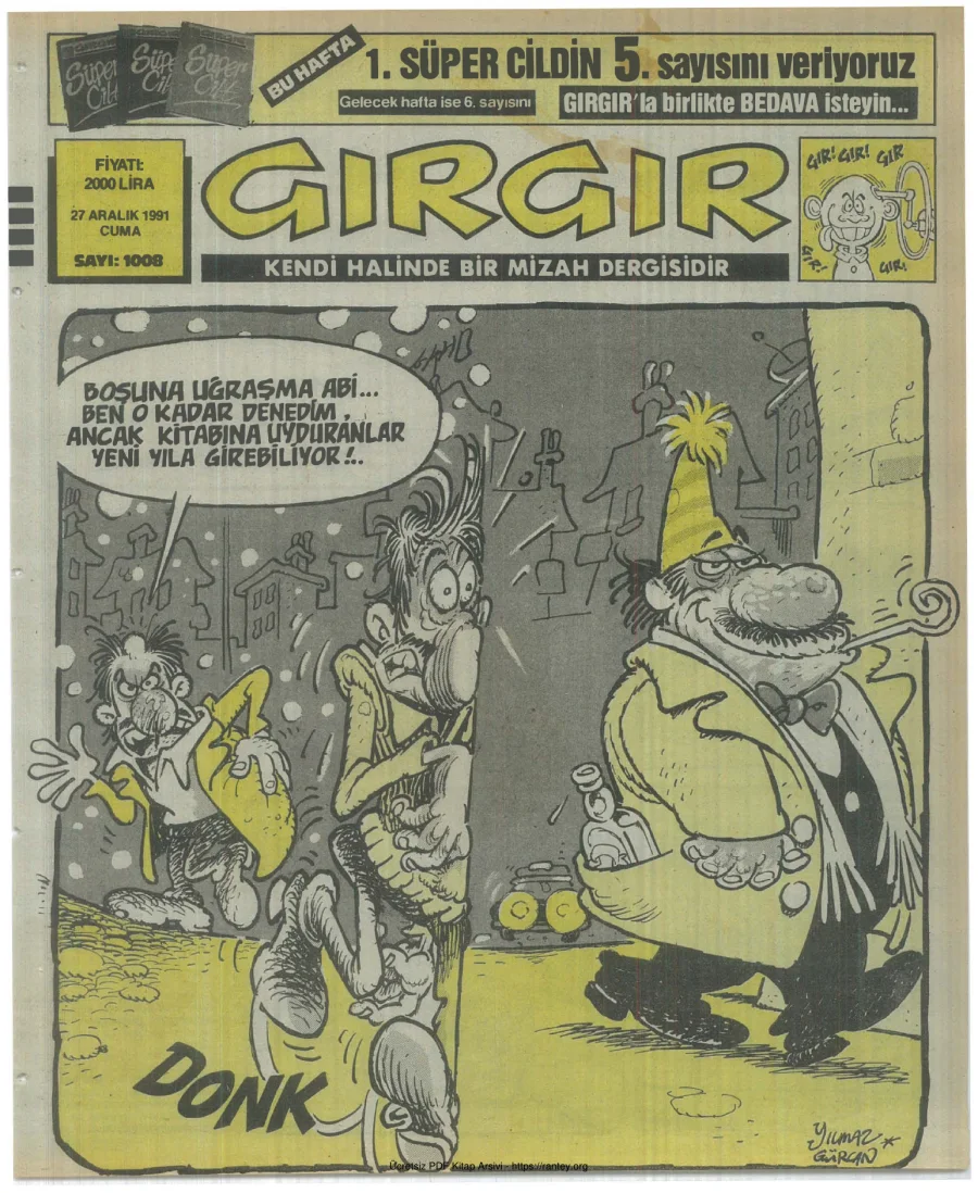 GırGır 1991 Sayı 1008 kapak görseli