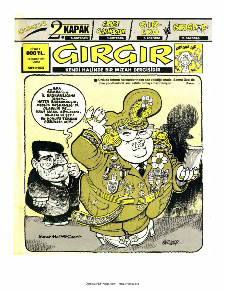 GırGır 1991 Sayı 963 kapak görseli