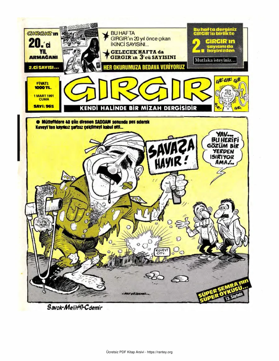 GırGır 1991 Sayı 965 kapak görseli