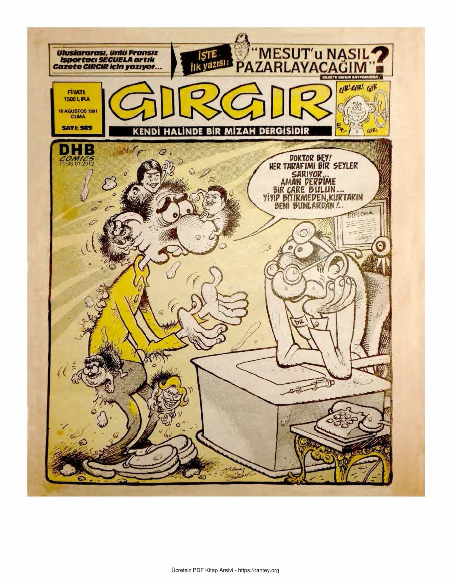GırGır 1991 Sayı 989 kapak görseli