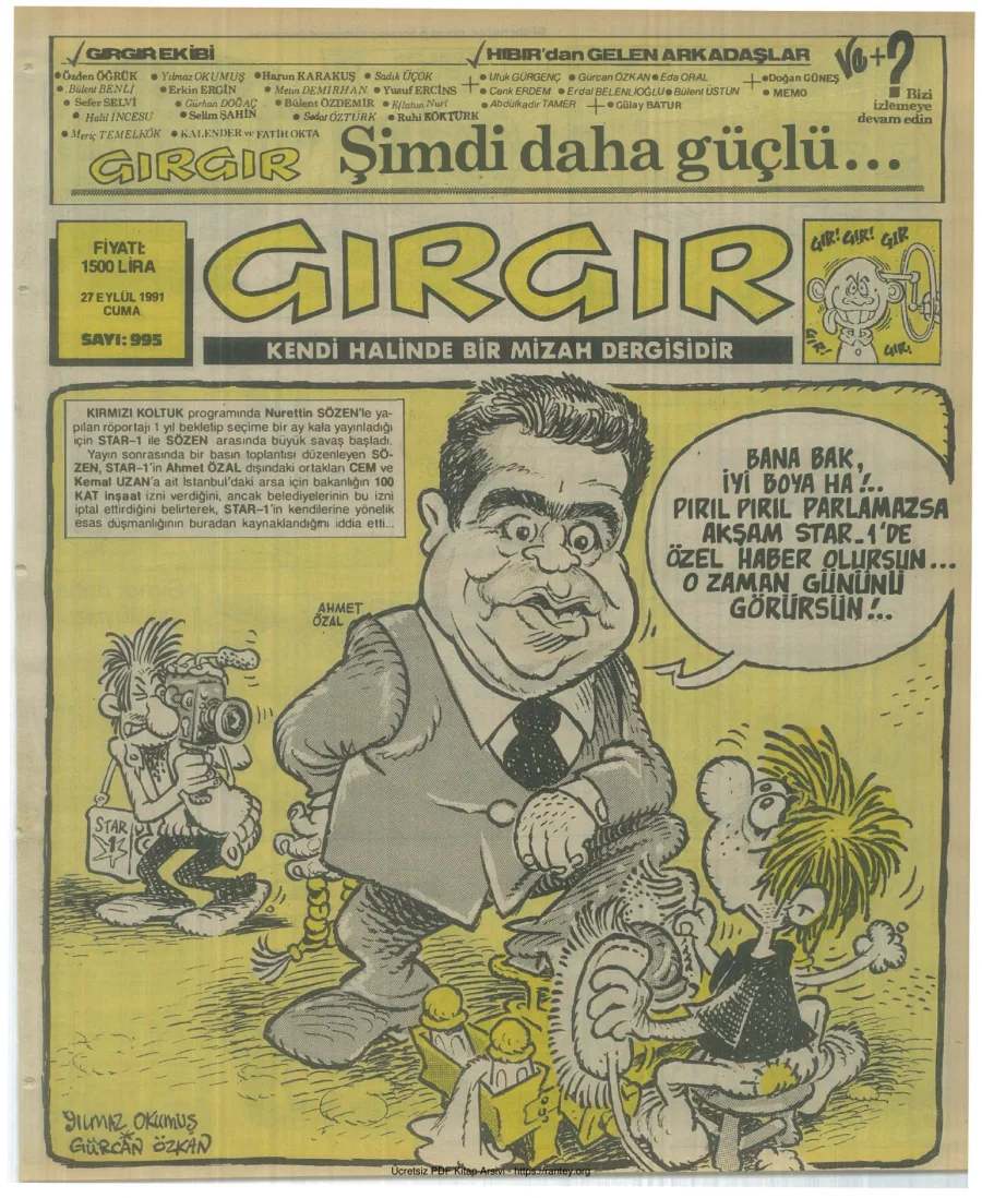 GırGır 1991 Sayı 995 kapak görseli