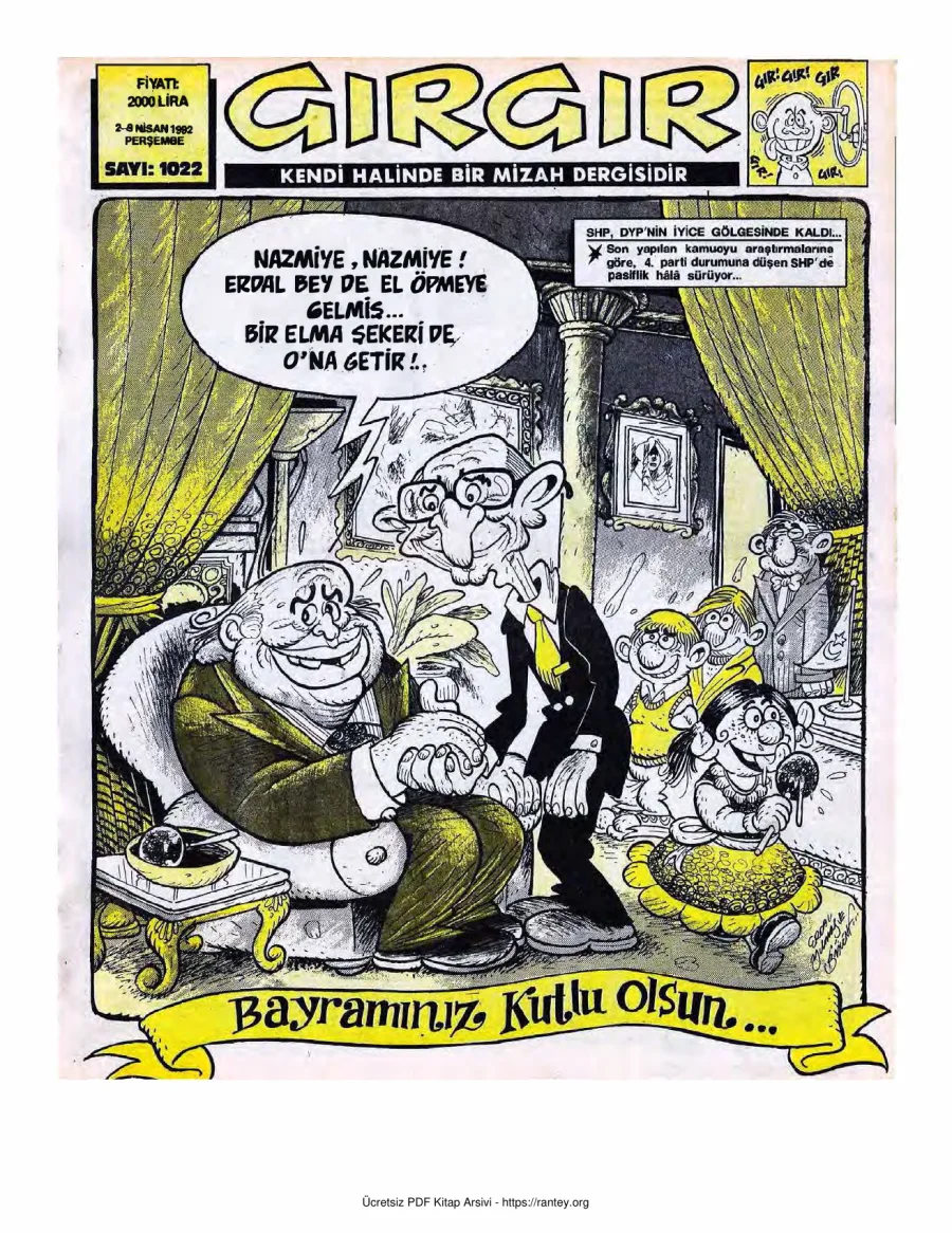 GırGır 1992 Sayı 1022 kapak görseli