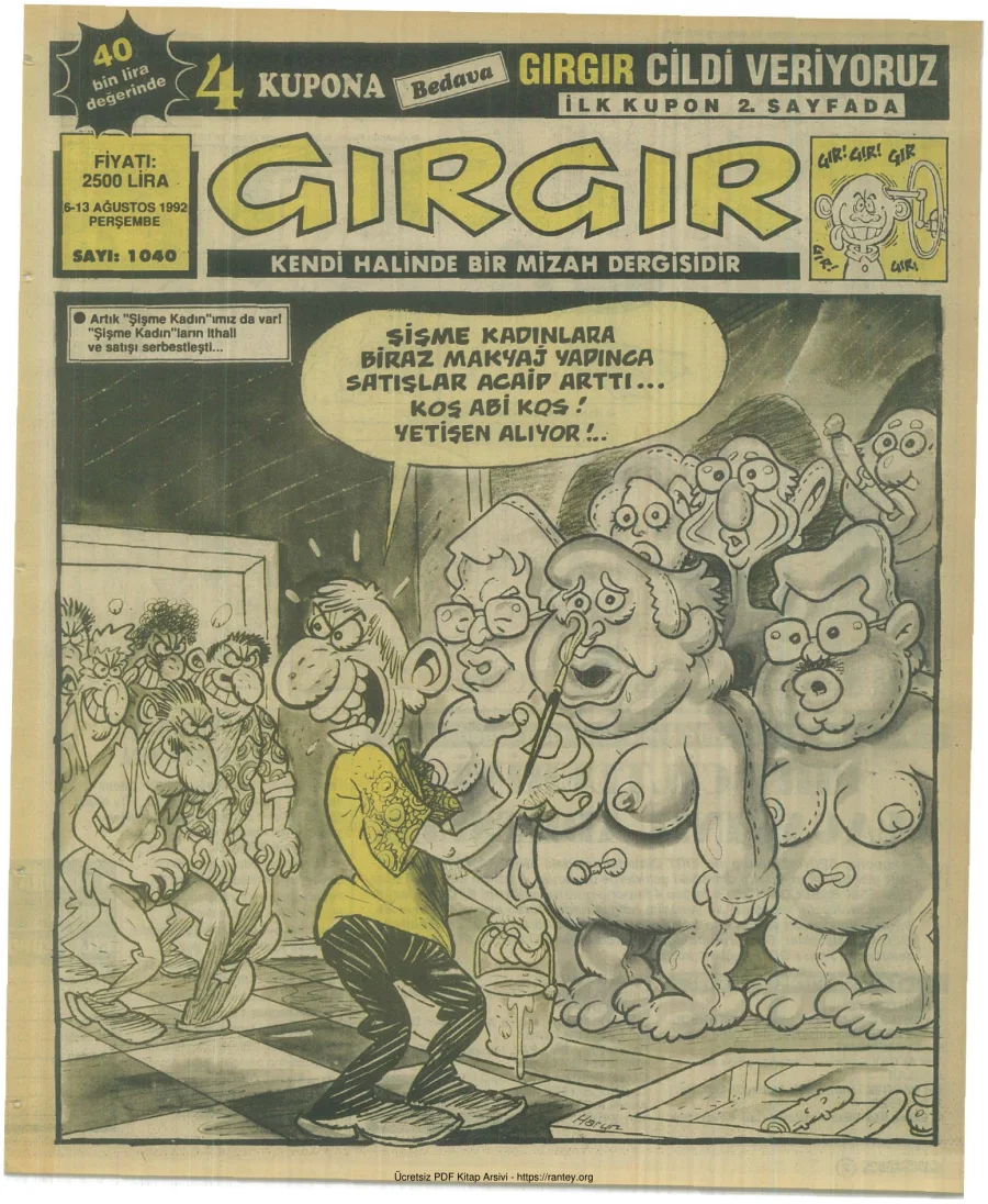 GırGır 1992 Sayı 1040 kapak görseli