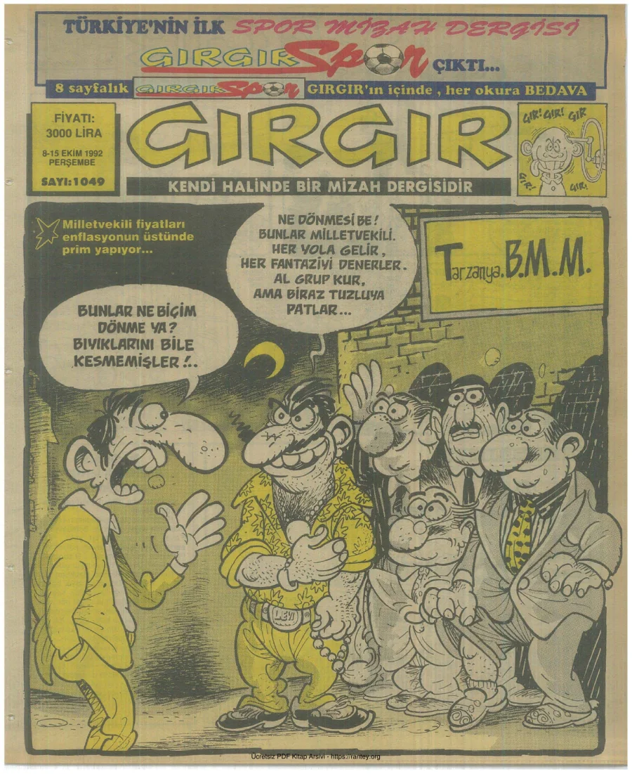 GırGır 1992 Sayı 1049 kapak görseli