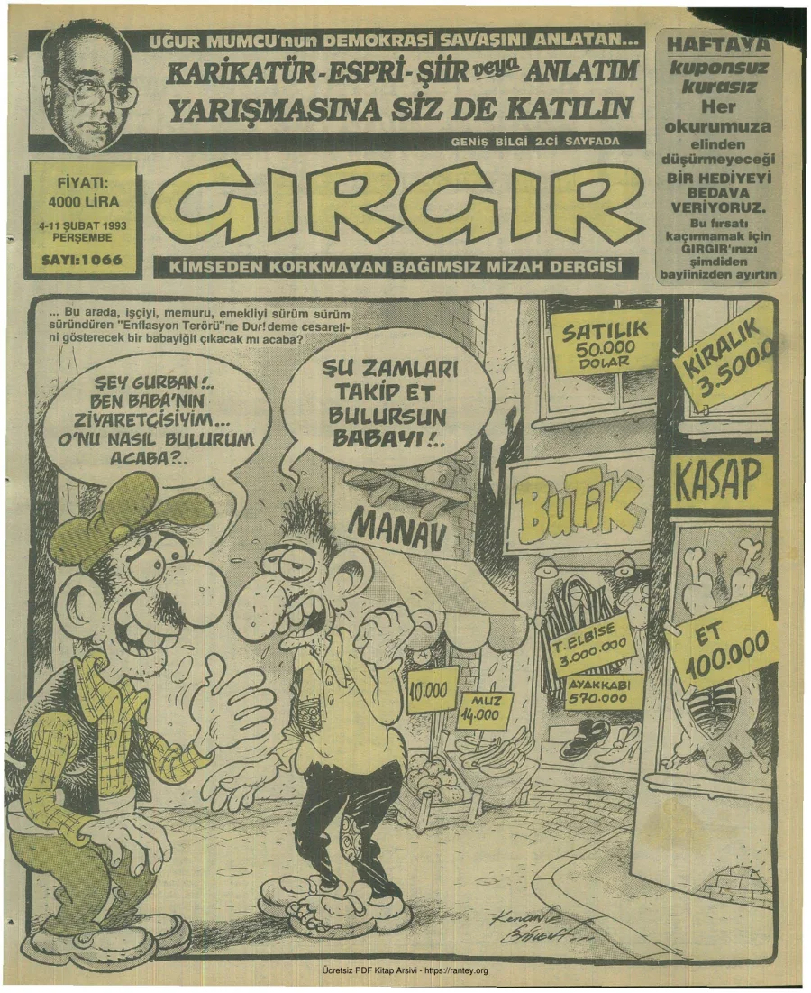 GırGır 1993 Sayı 1066 kapak görseli