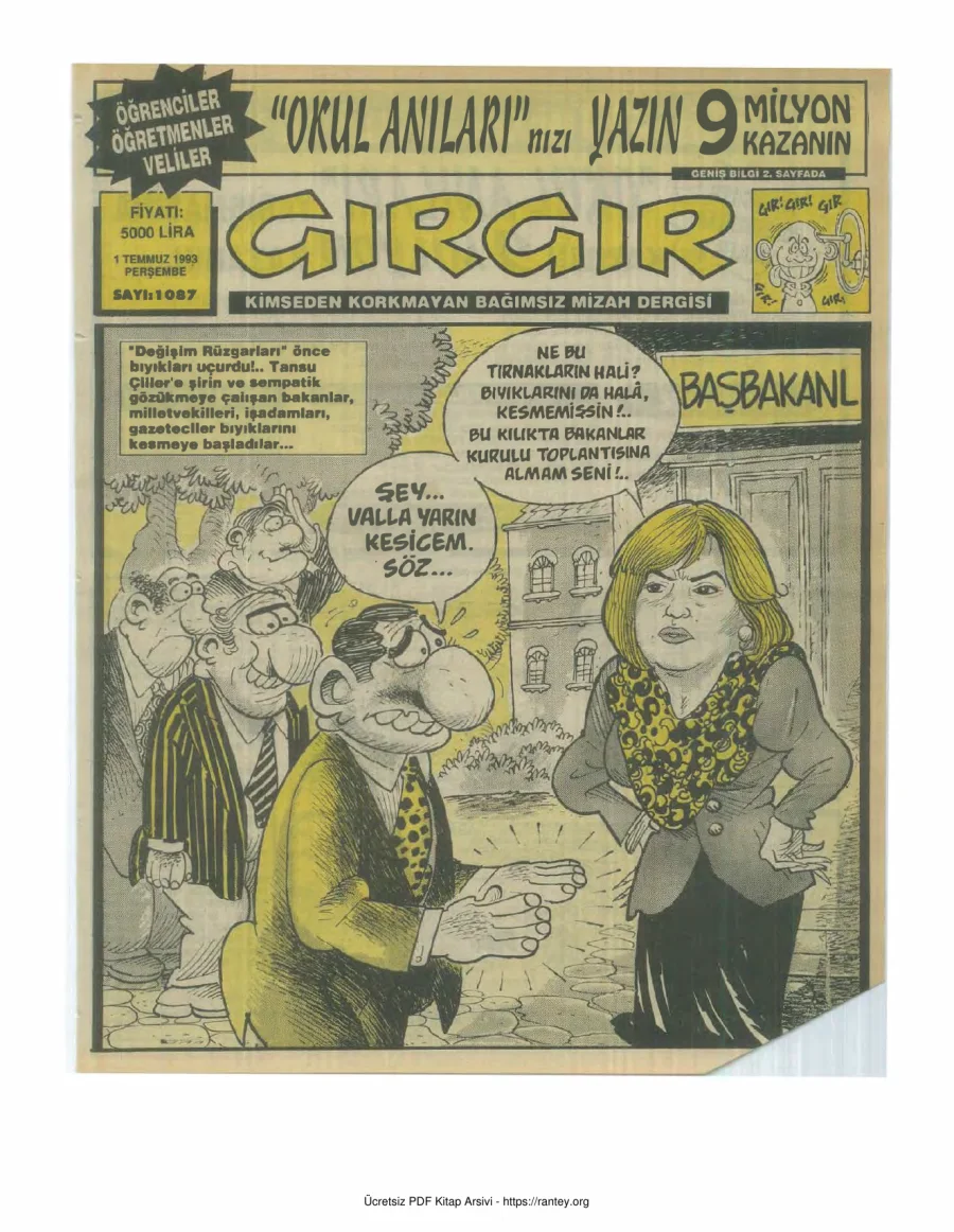 GırGır 1993 Sayı 1087 kapak görseli