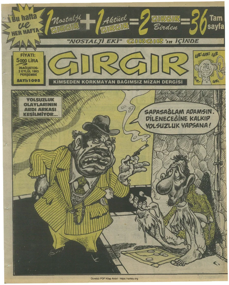 GırGır 1993 Sayı 1095 kapak görseli