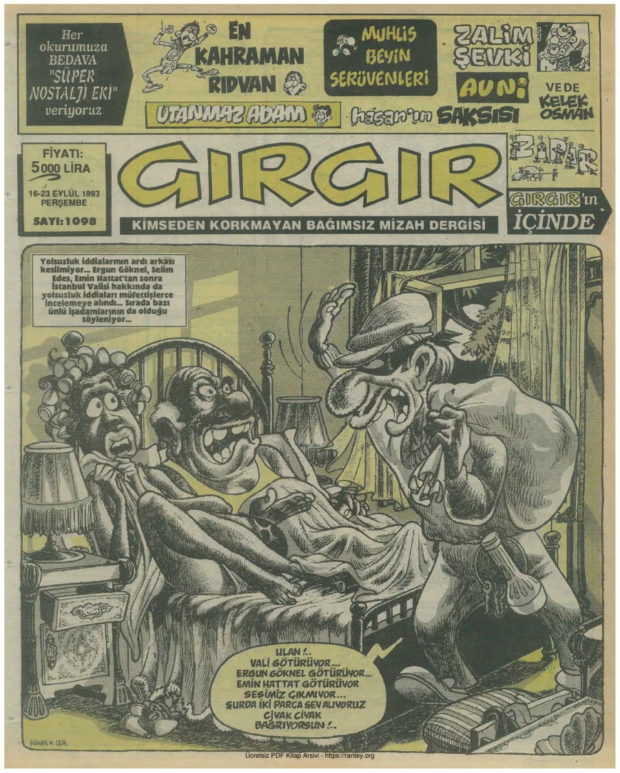 GırGır 1993 Sayı 1098 kapak görseli