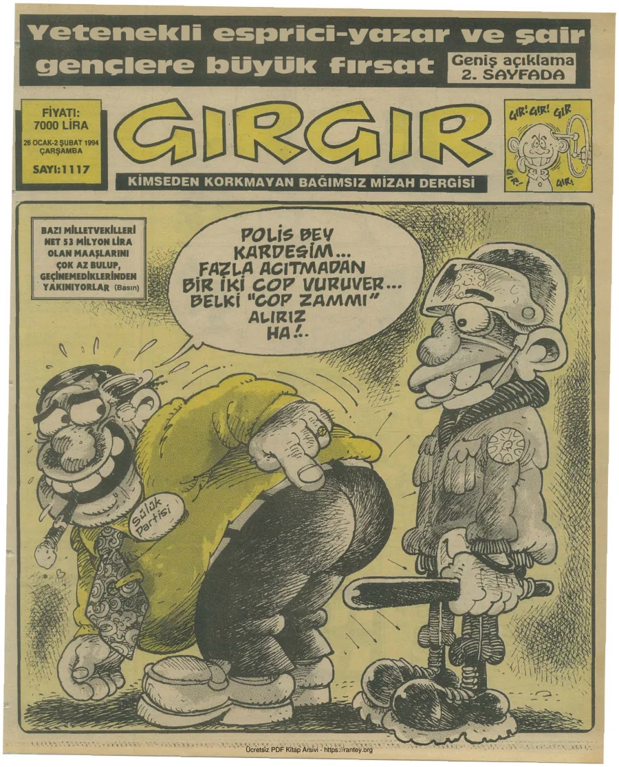GırGır 1994 Sayı 1117 kapak görseli