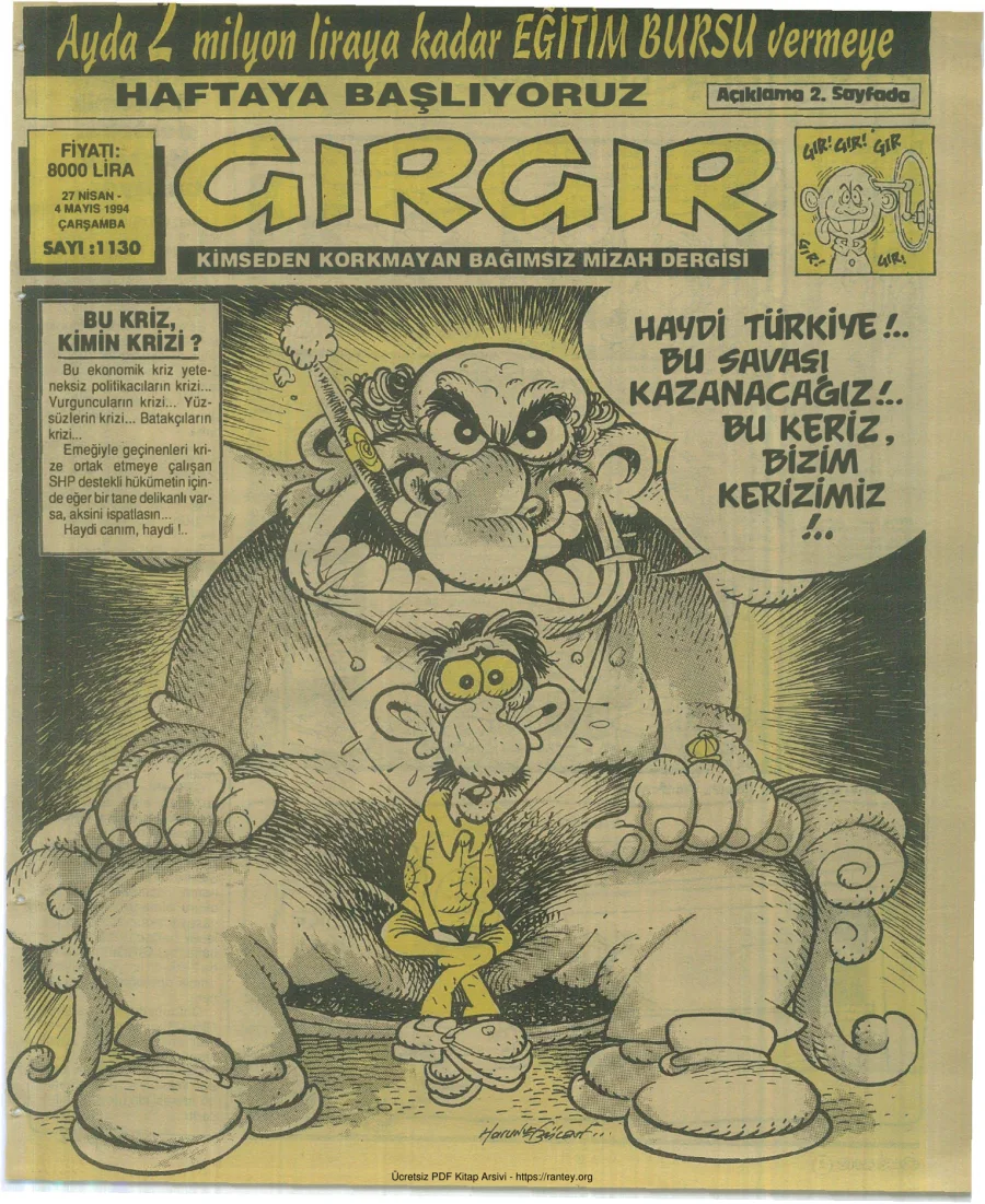 GırGır 1994 Sayı 1130 kapak görseli