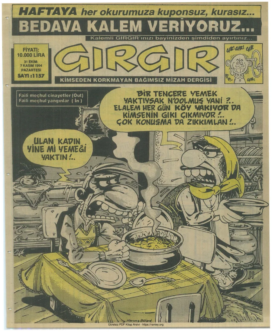 GırGır 1994 Sayı 1157 kapak görseli