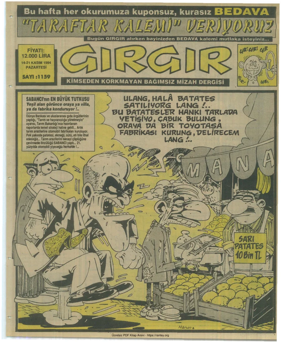 GırGır 1994 Sayı 1159 kapak görseli