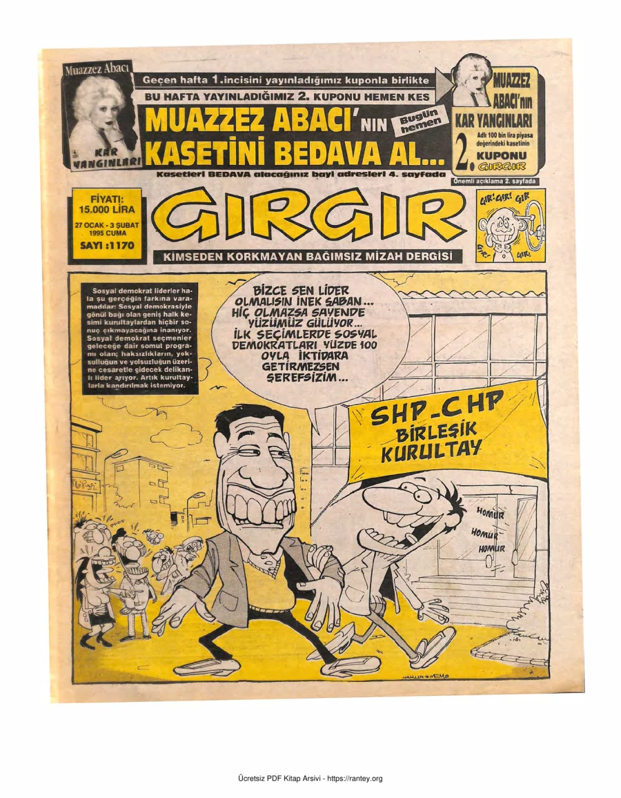 GırGır 1995 Sayı 1170 kapak görseli