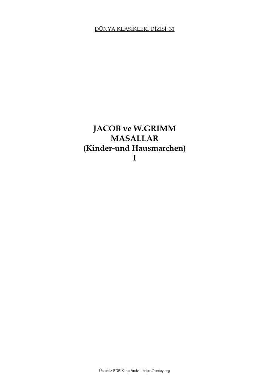 Grimm Masallari 1 kapak görseli