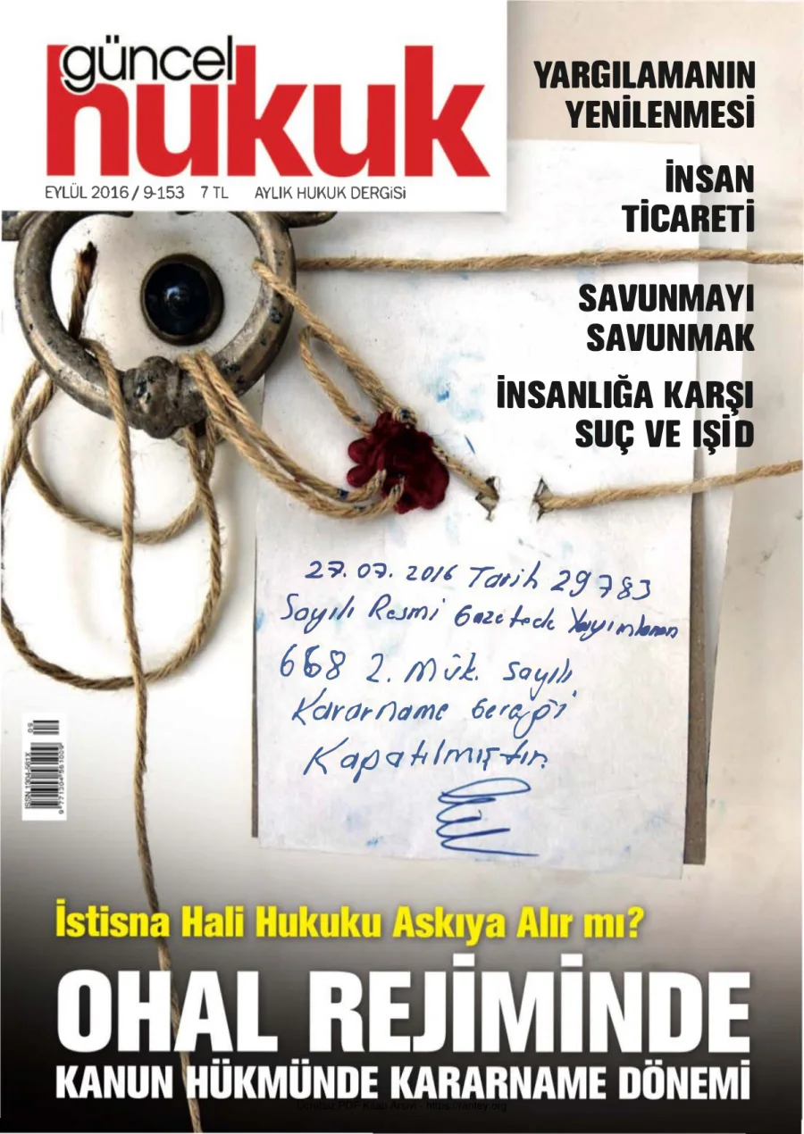 Güncel Hukuk Sayı 153 - Eylül 2016 kapak görseli