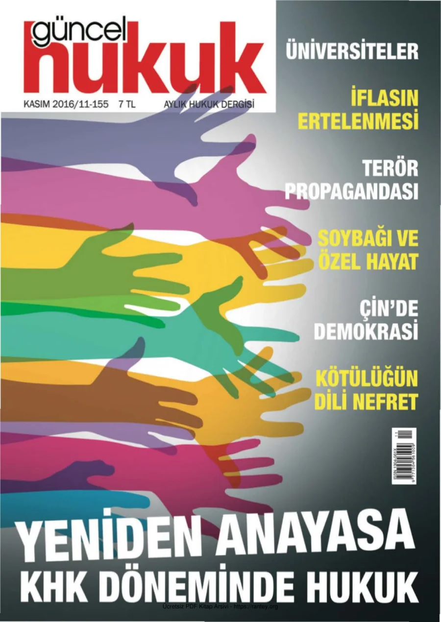 Güncel Hukuk Sayı 155 - Kasım 2016 kapak görseli