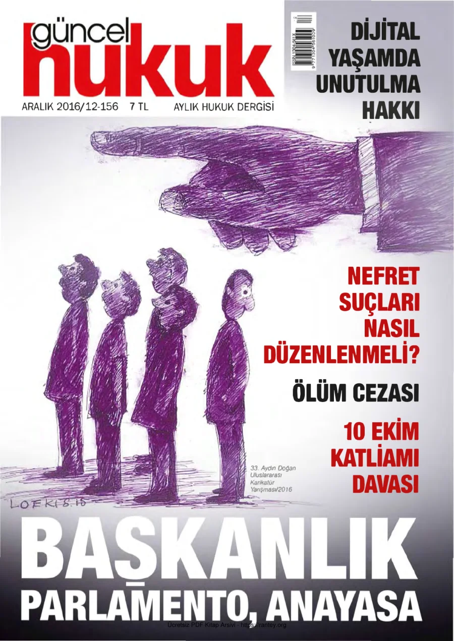Güncel Hukuk Sayı 156 - Aralık 2016 kapak görseli