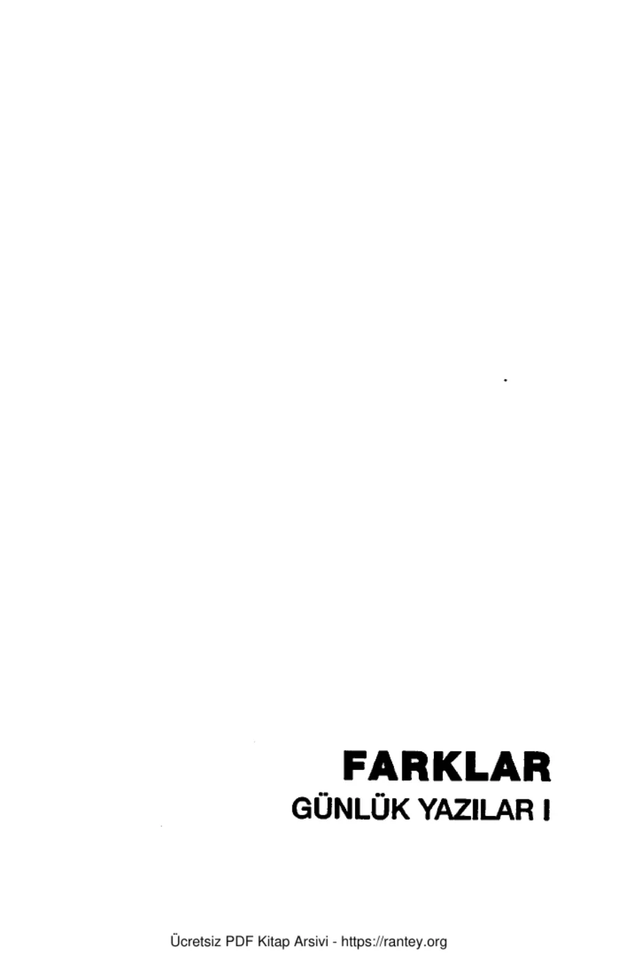 Günlük Yazılar 1 Farklar kapak görseli