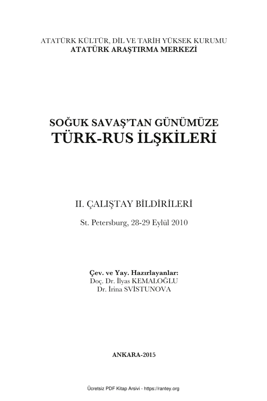 Günümüze Türk Rus İlişkileri AKM Yayınları kapak görseli