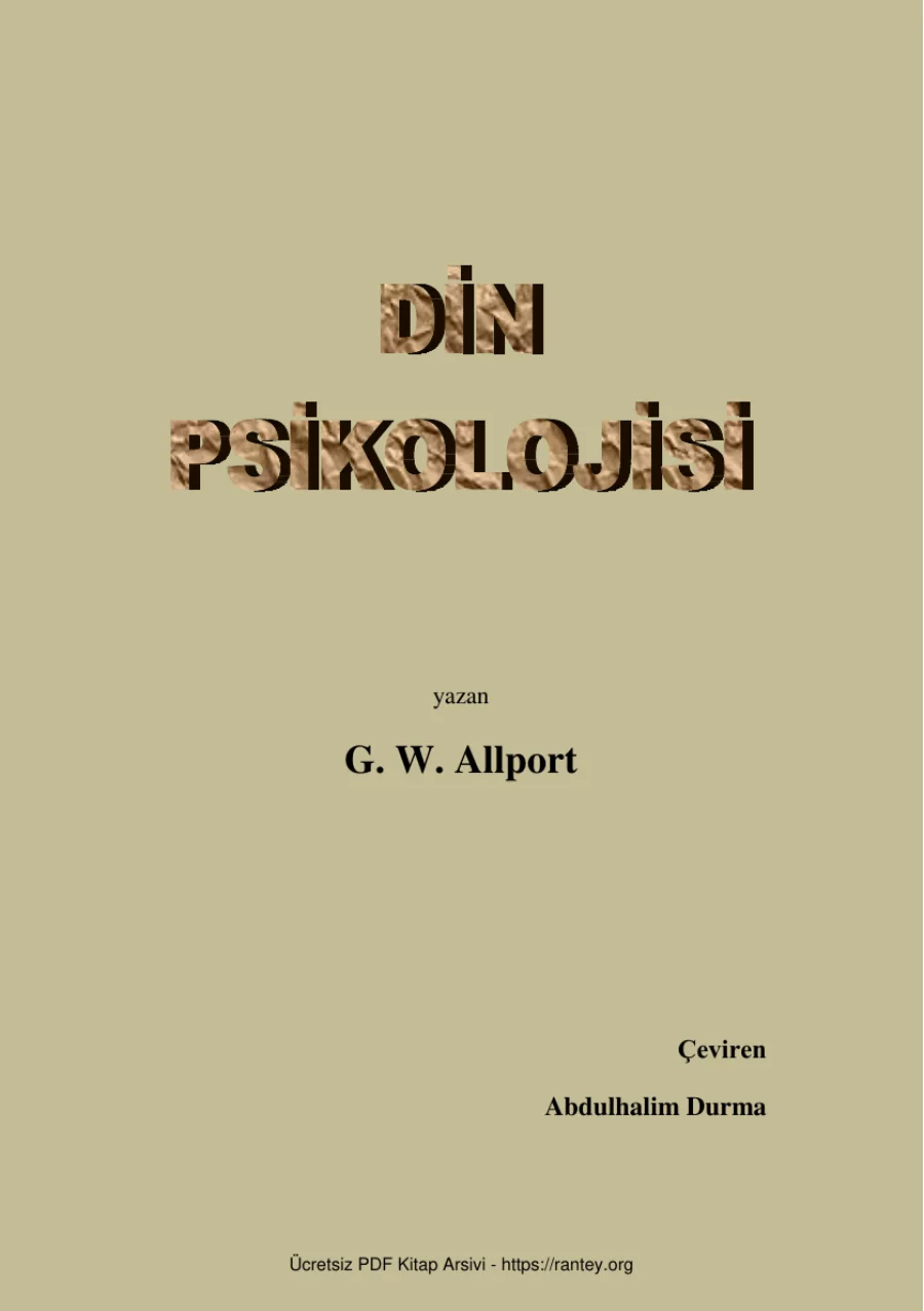 GWAllport Din Psikolojisi kapak görseli