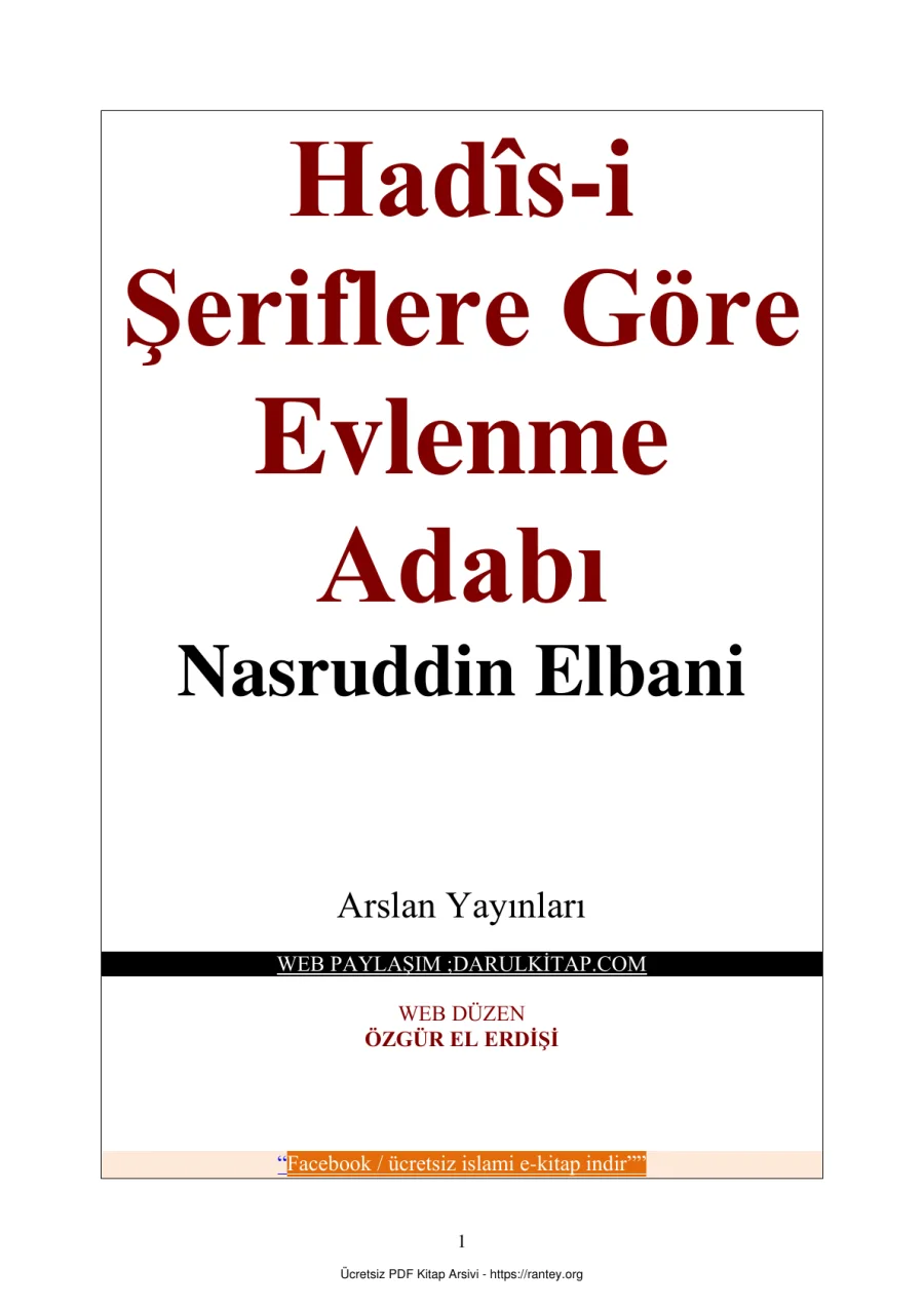 HADİSİ ŞERİFLERE GÖRE EVLENME ADABI Ebu Abdulmumin Tekin Mıhçı kapak görseli