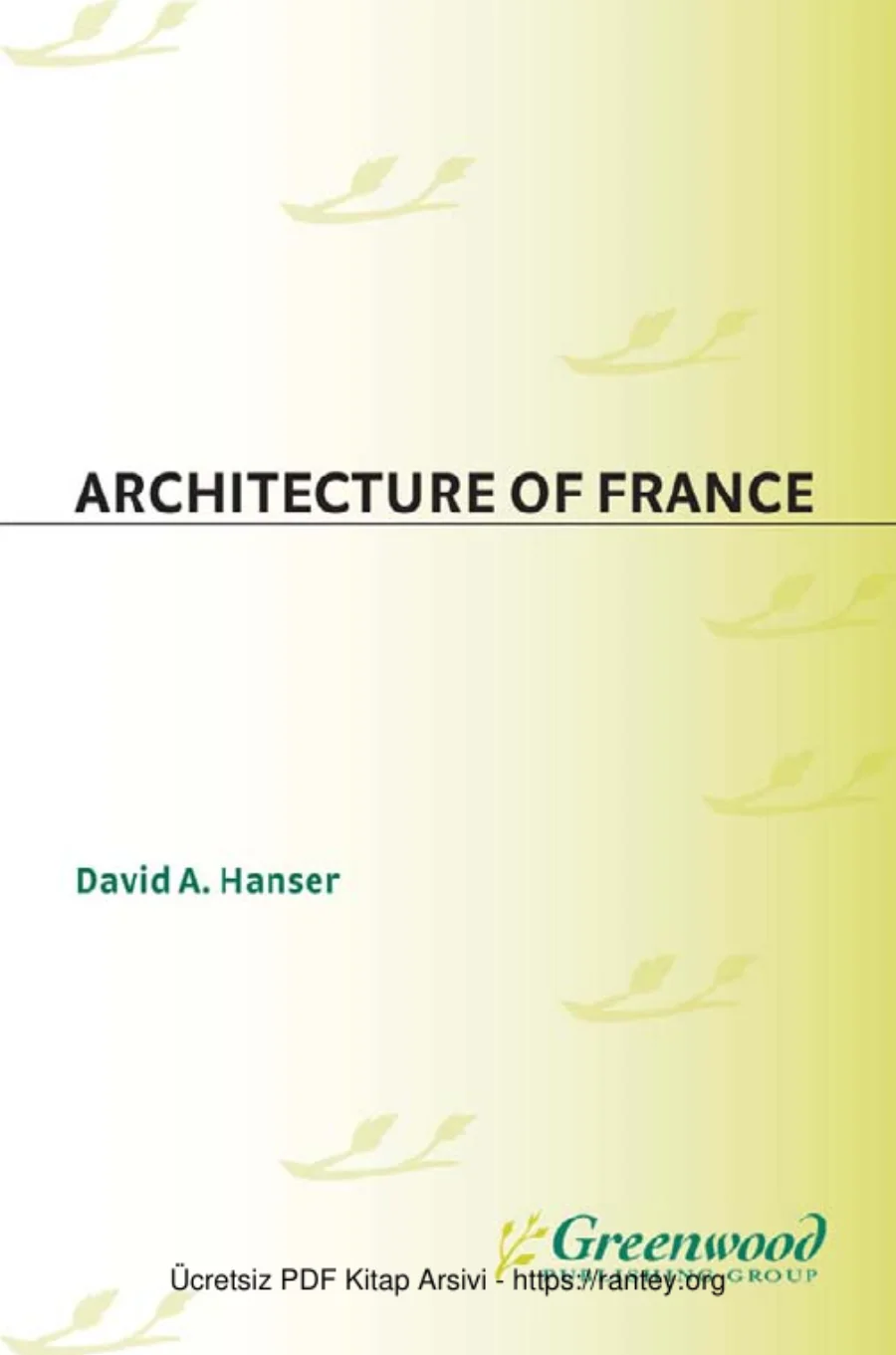 Hanser Architecture Of France kapak görseli