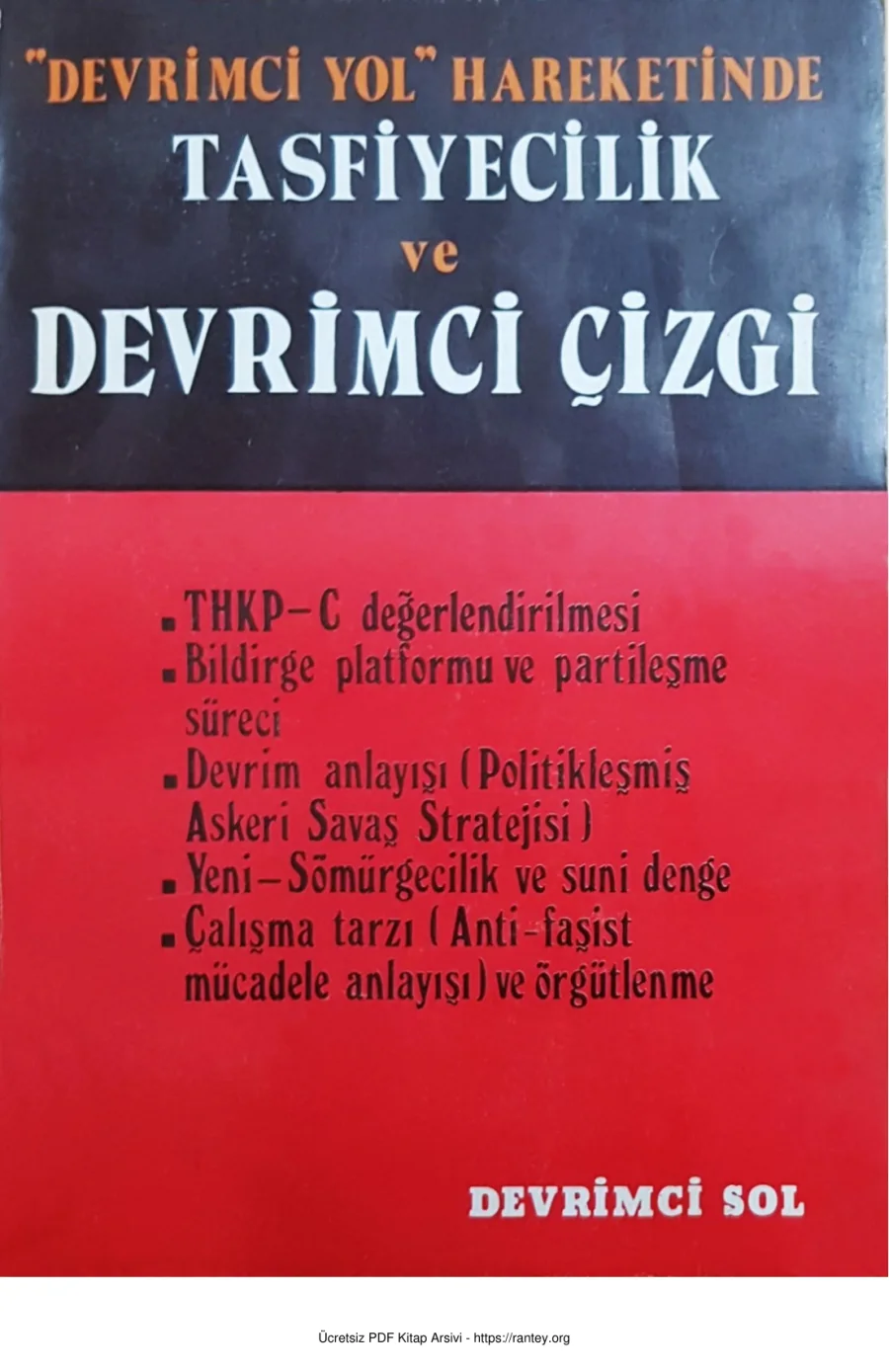 Hareketinde Tasfiyecilik ve Devrimci Çizgi Devrimci Sol Yayınları kapak görseli