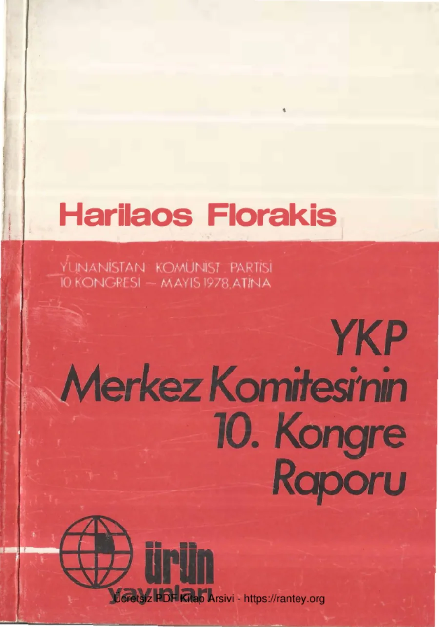 Hariolaos Florakis YKP Mekez Komitesinin 10 Kongre Raporu kapak görseli