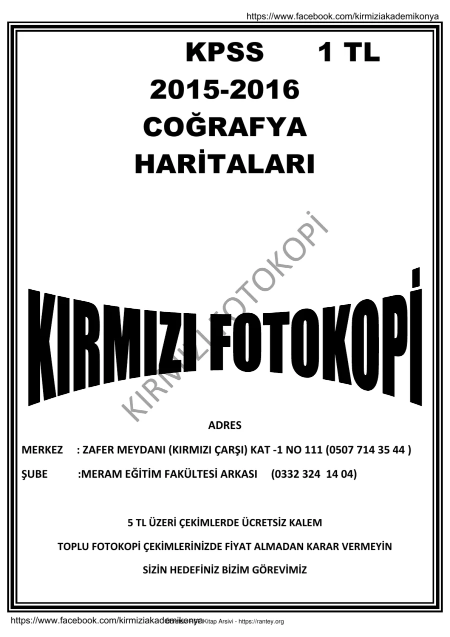 HARİTALARLA COĞRAFYA KIRMIZI AKADEMİ kapak görseli