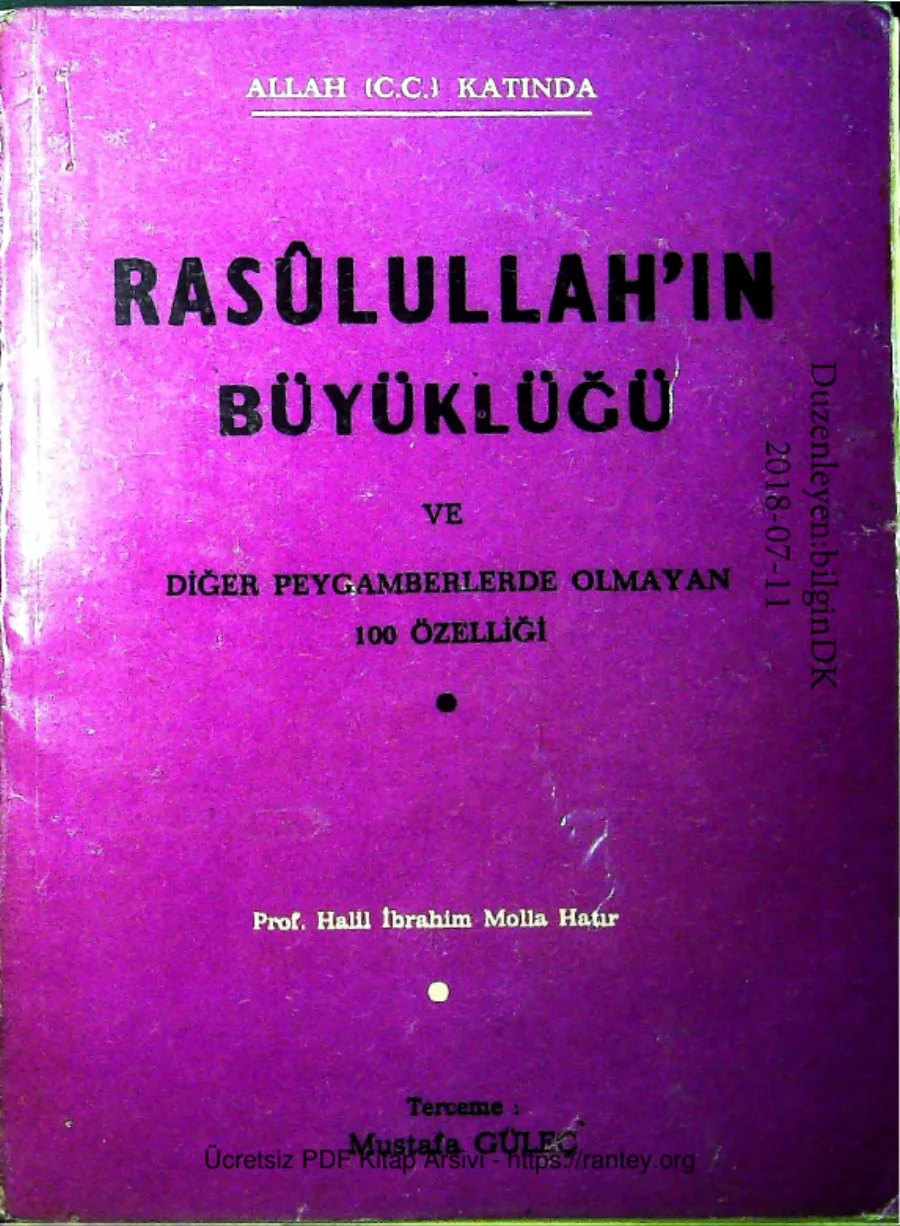 Hatir Rasulullahin Buyuklugu ve Diger Peygamberlerde Olmayan 100 Ozelligi kapak görseli