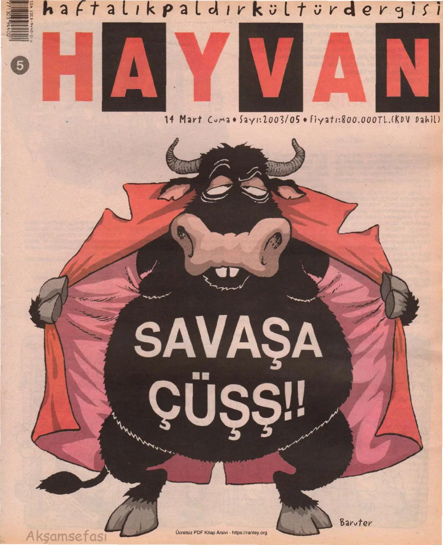 Hayvan Sayı 05 14 Mart 2003 kapak görseli