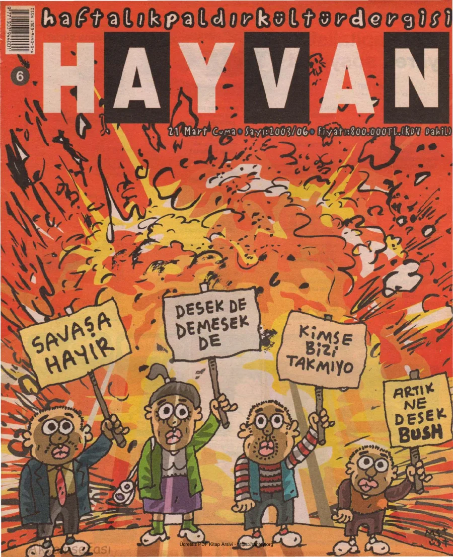 Hayvan Sayı 06 21 Mart 2003 kapak görseli