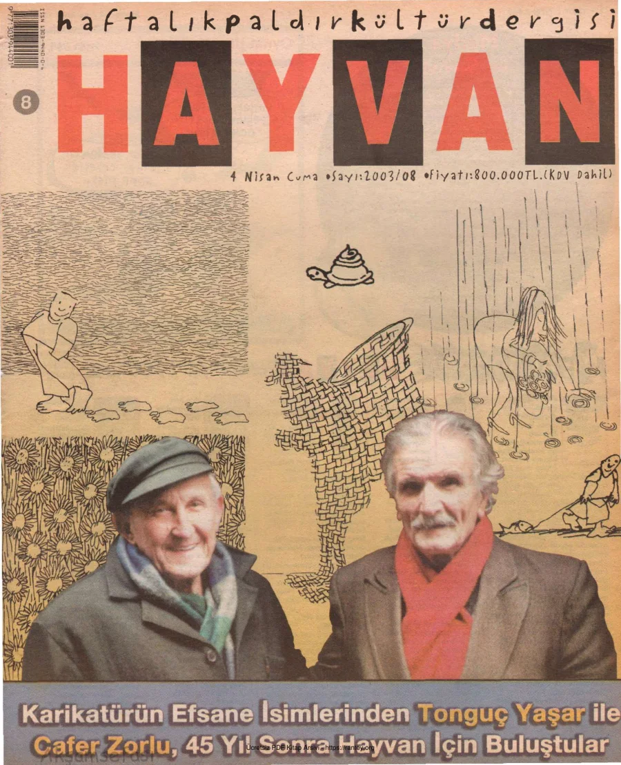Hayvan Sayı 08 4 Nisan 2003 kapak görseli