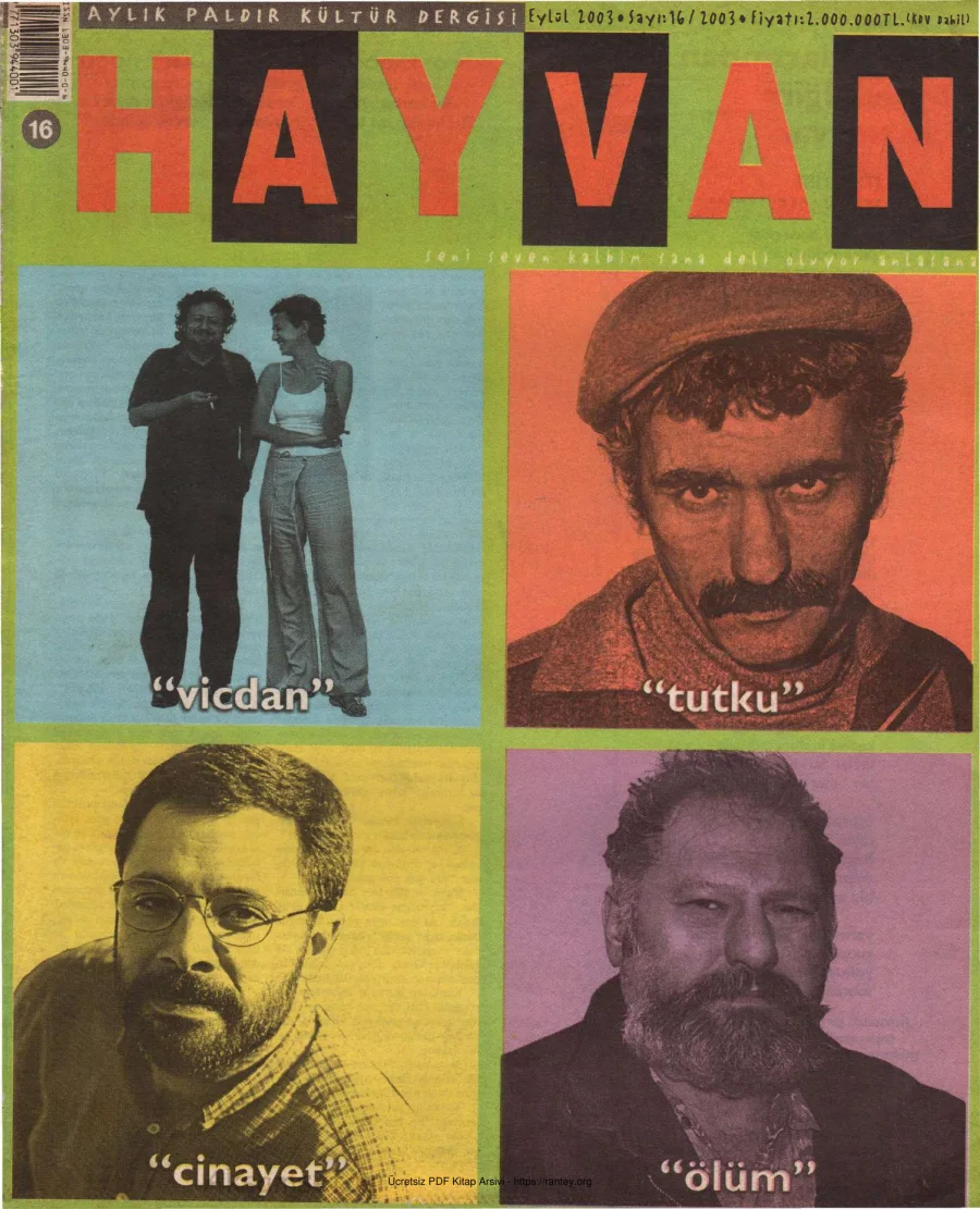 Hayvan Sayı 16 Eylül 2003 kapak görseli