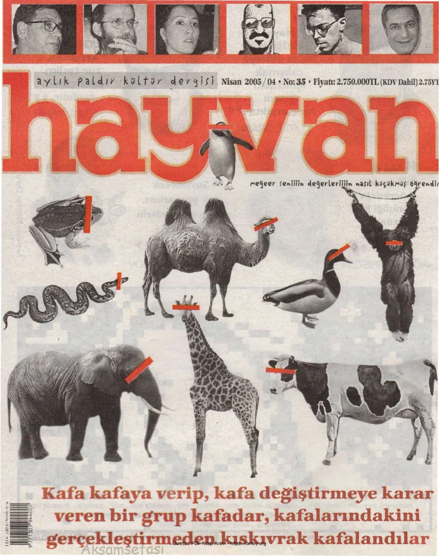 Hayvan Sayı 35 Nisan 2005 kapak görseli