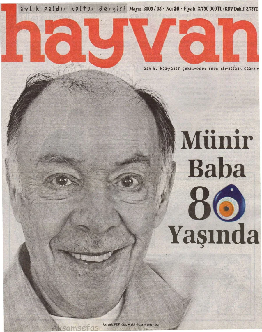 Hayvan Sayı 36 Mayıs 2005 kapak görseli